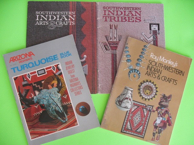 LOT OF 4 Native American Indian Jewelry Arizona Highways Turquoise Book Art +++
