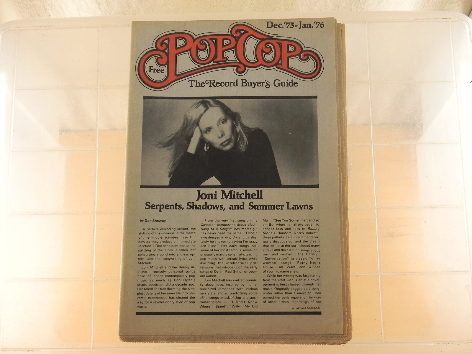 PopTop / Pop Top – The Record Buyer’s Guide -December 1975 – Joni Mitchell