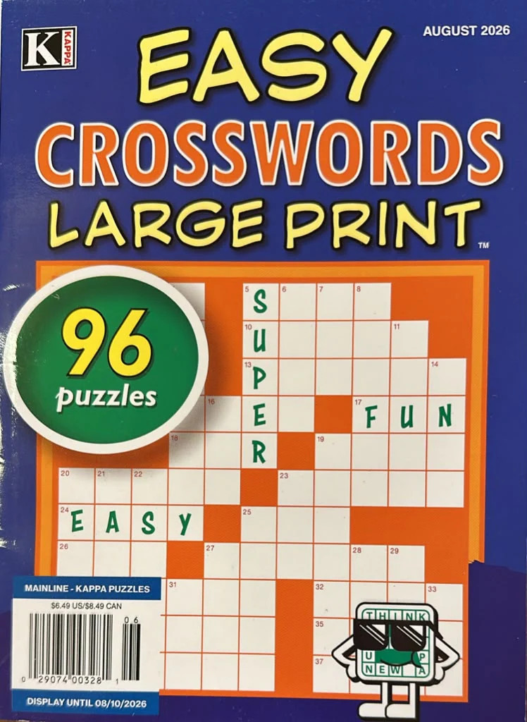 Easy Crosswords Large Print Magazine August 2026
