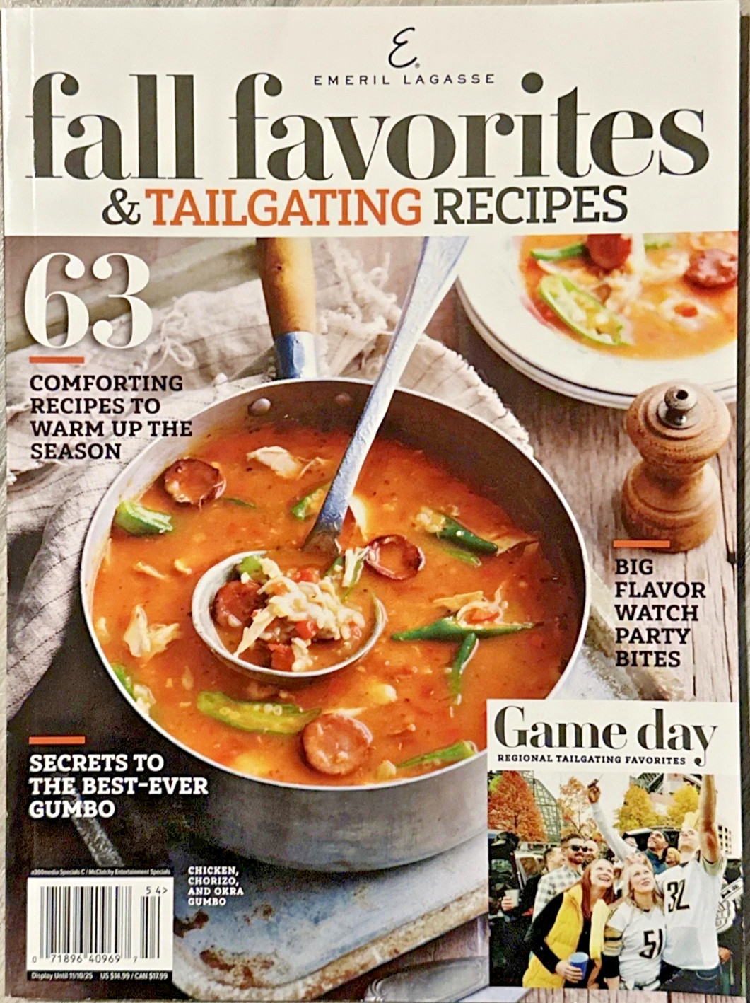 Emeril Lagasse Magazine-Fall Favorites for Tailgating-2025-Brand New-Never Read!