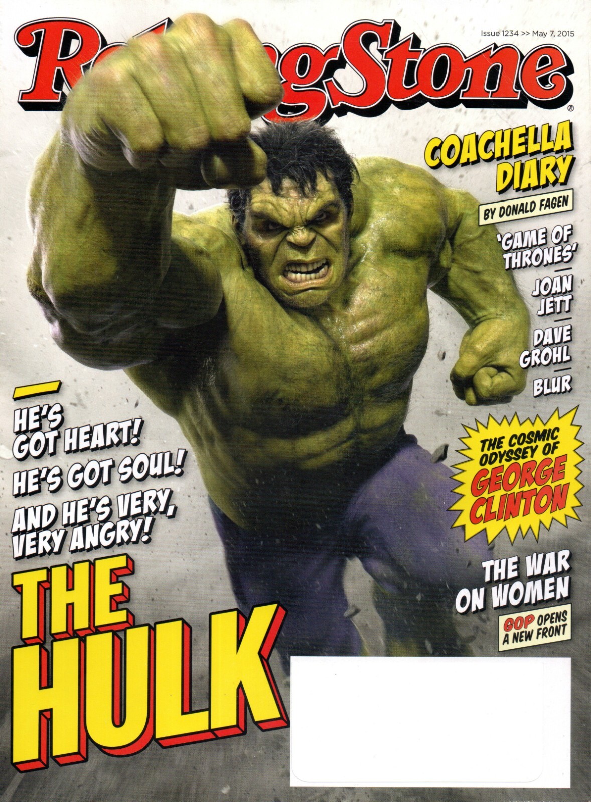ROLLING STONE Magazine May 7 2015 The Hulk Mark Ruffalo Joan Jett George Clinton