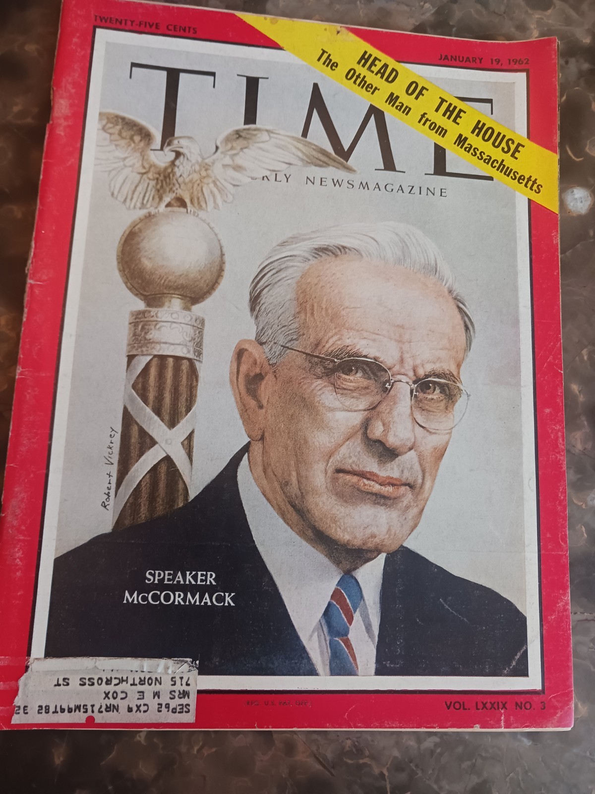 Time Magazine January 19 1962 Speaker Mccormack