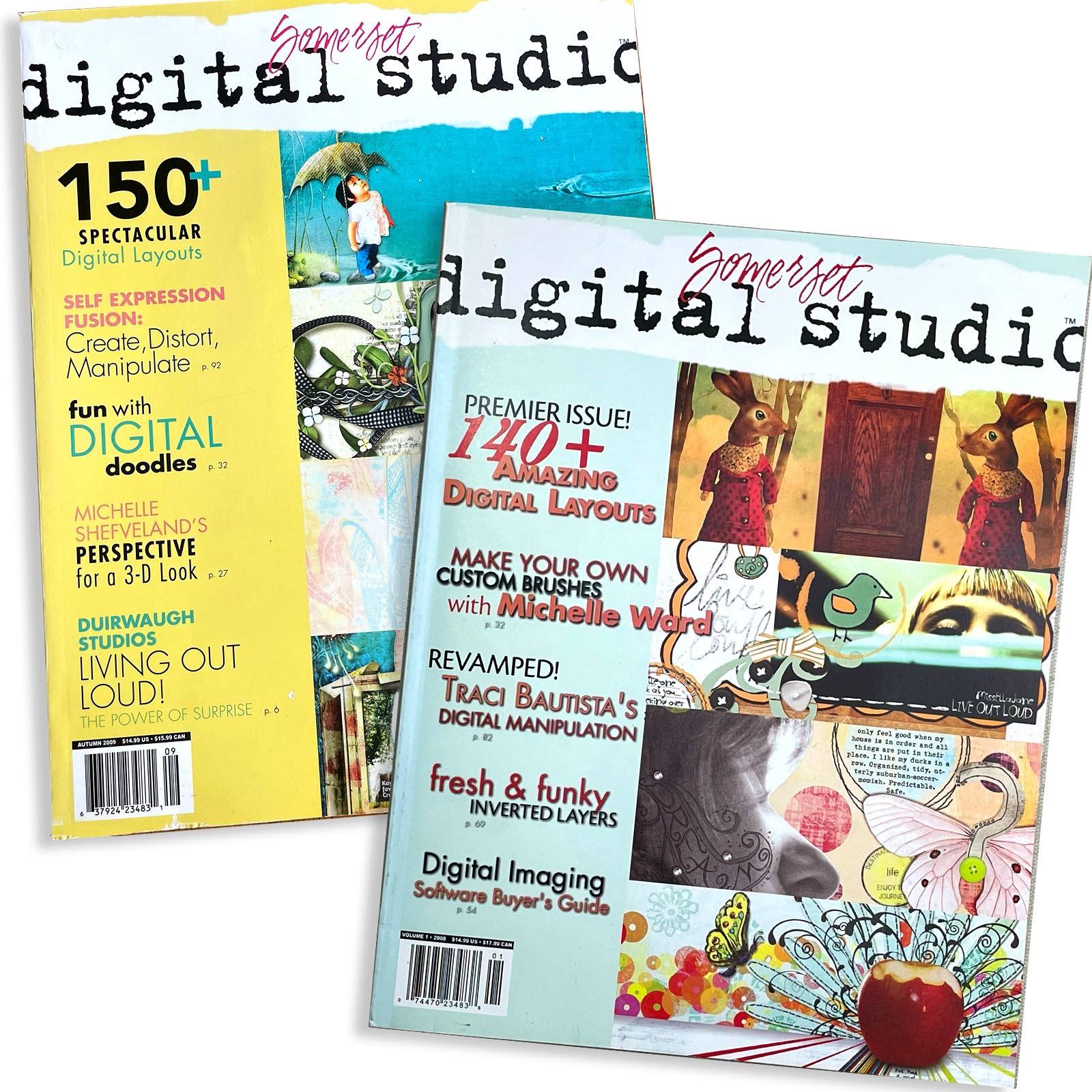 Somerset Digital Studio Magazines Stampington Mixed Media Collage Art 2008 2009