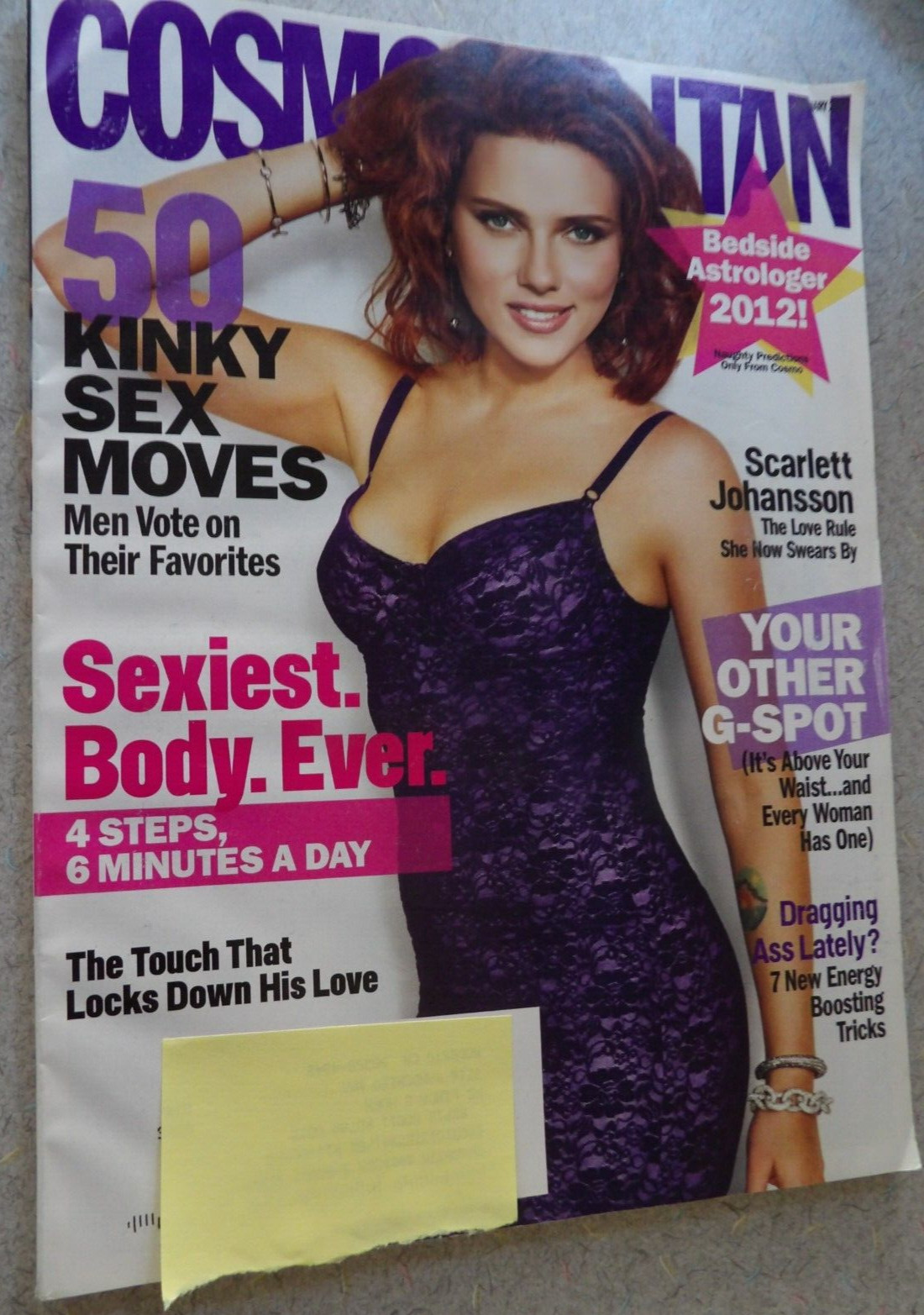 Cosmopolitan Scarlett Johansson,Robert Buckley,Taylor Warren,January 2012