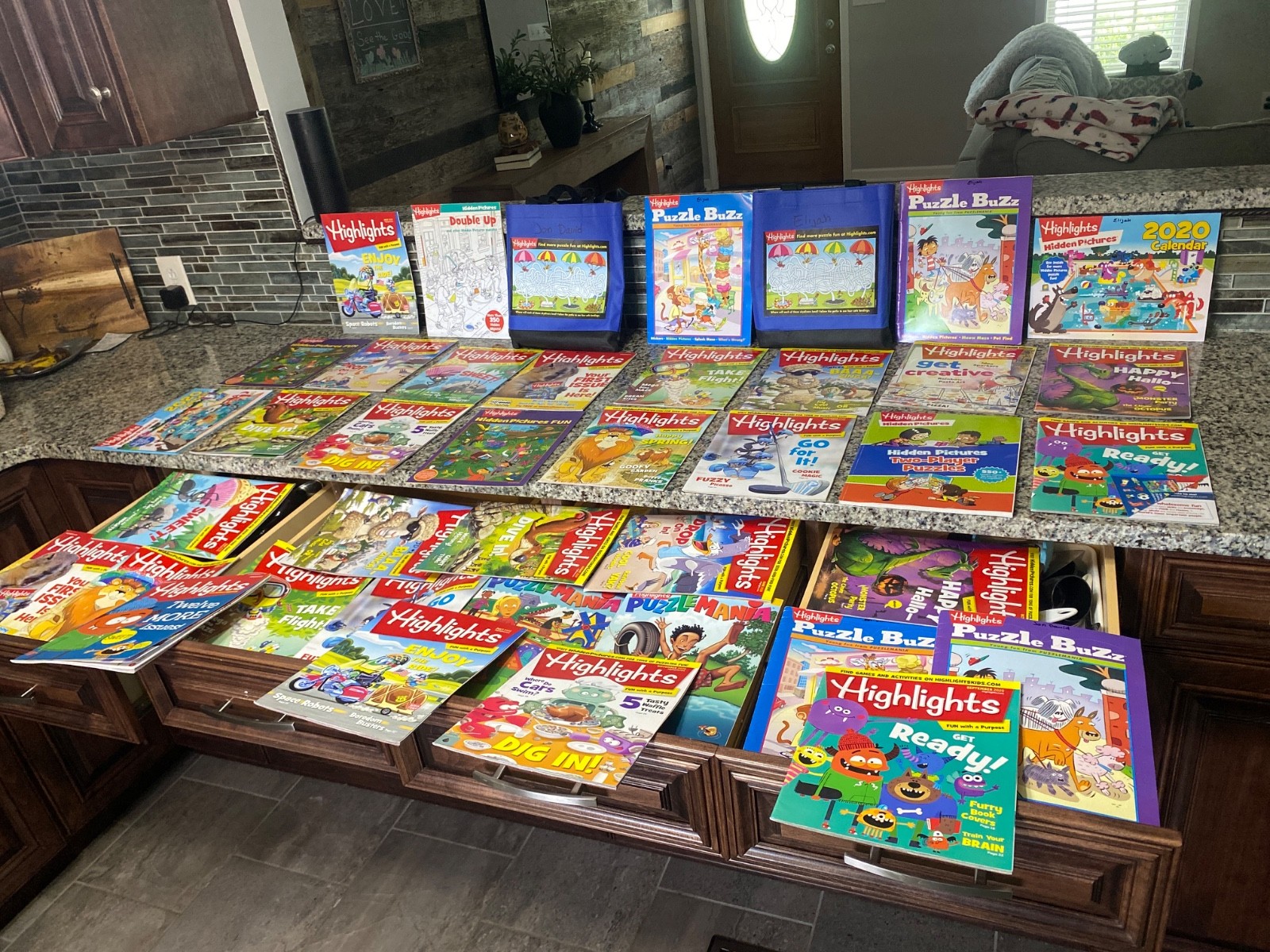 Highlights Puzzle Mania/Buzz/Hidden Pics stickers etc. Lot of 38 Activity Books