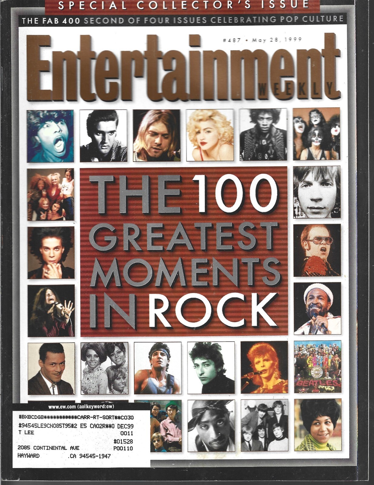 ENTERTAINMENT WEEKLY MAGAZINE #487 MAY 28 1999 (VG) 100 GREATEST MOMENTS IN ROCK