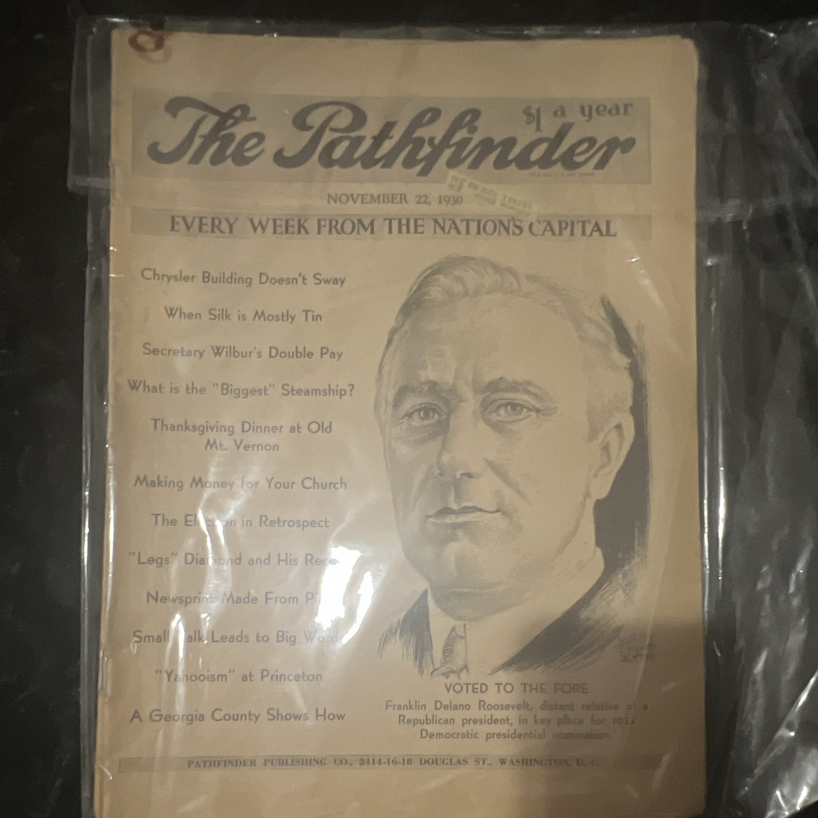 The Pathfinder Illustrated Weekly News Nov 1930 Franklin D. Roosevelt