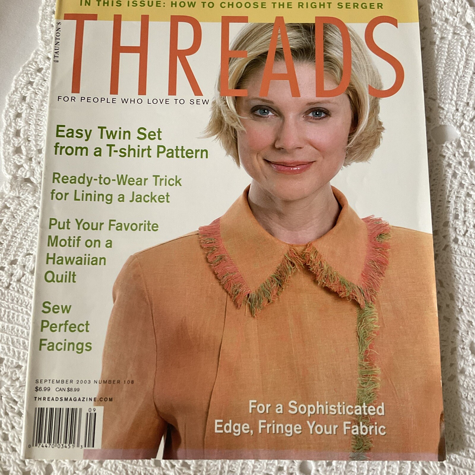 Threads Magazine September 2003 Number 108 For People Who Love To Sew