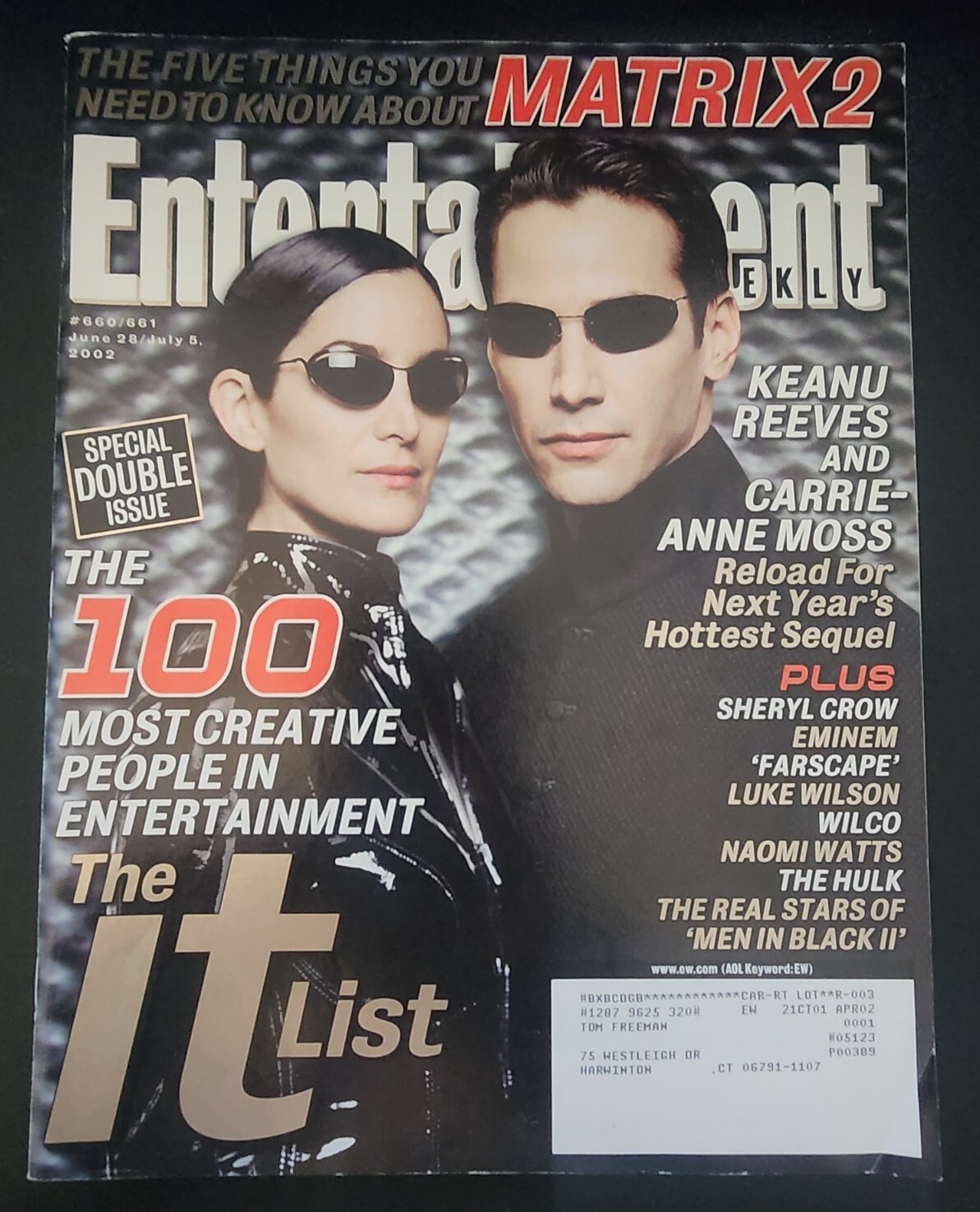 ENTERTAINMENT WEEKLY June 28 July 5 2002 Carrie-Anne Moss Keanu Reeves B3:1881