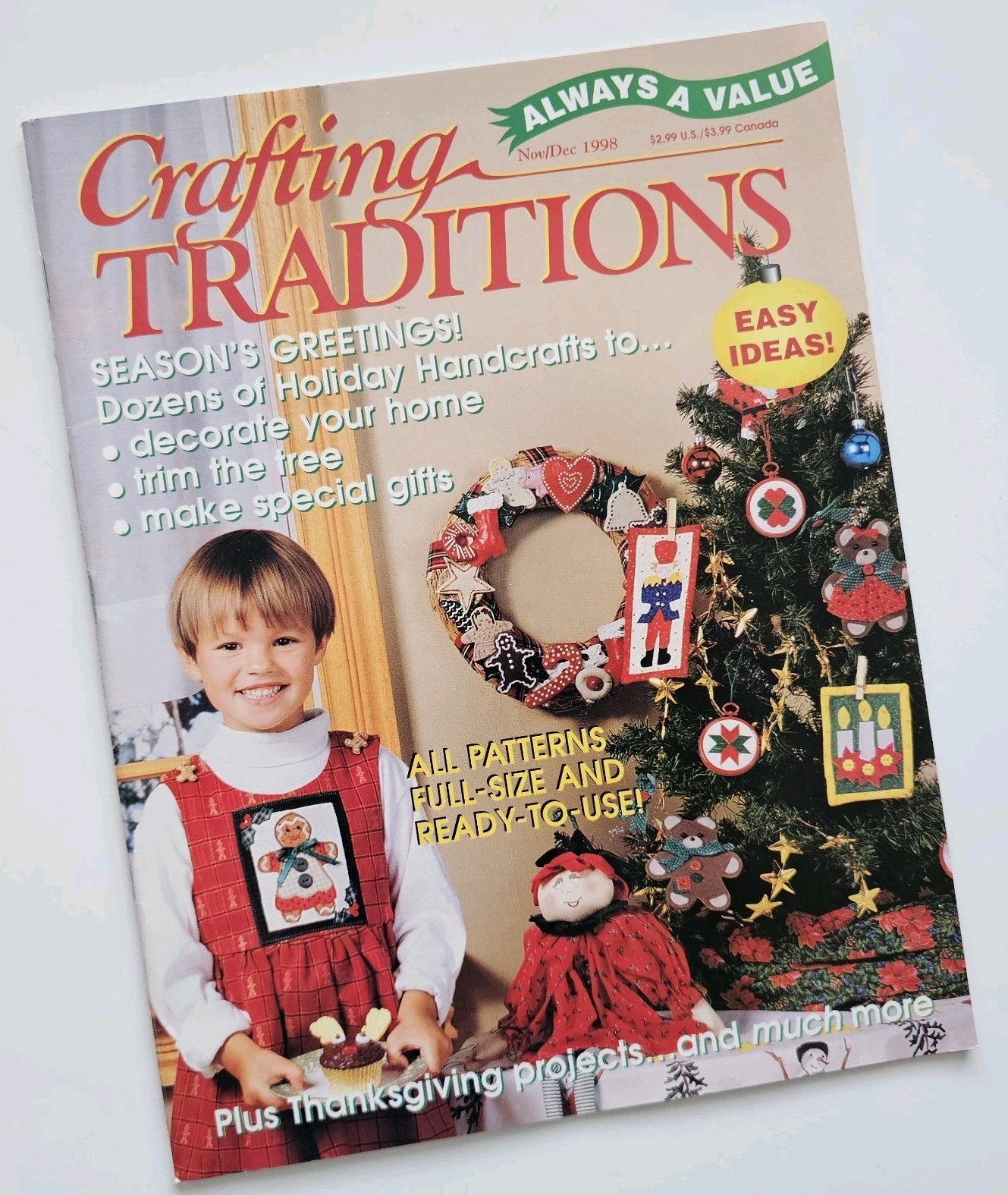 Crafting Traditions Magazine Nov/Dec 1998 Christmas Holiday Craft Patterns