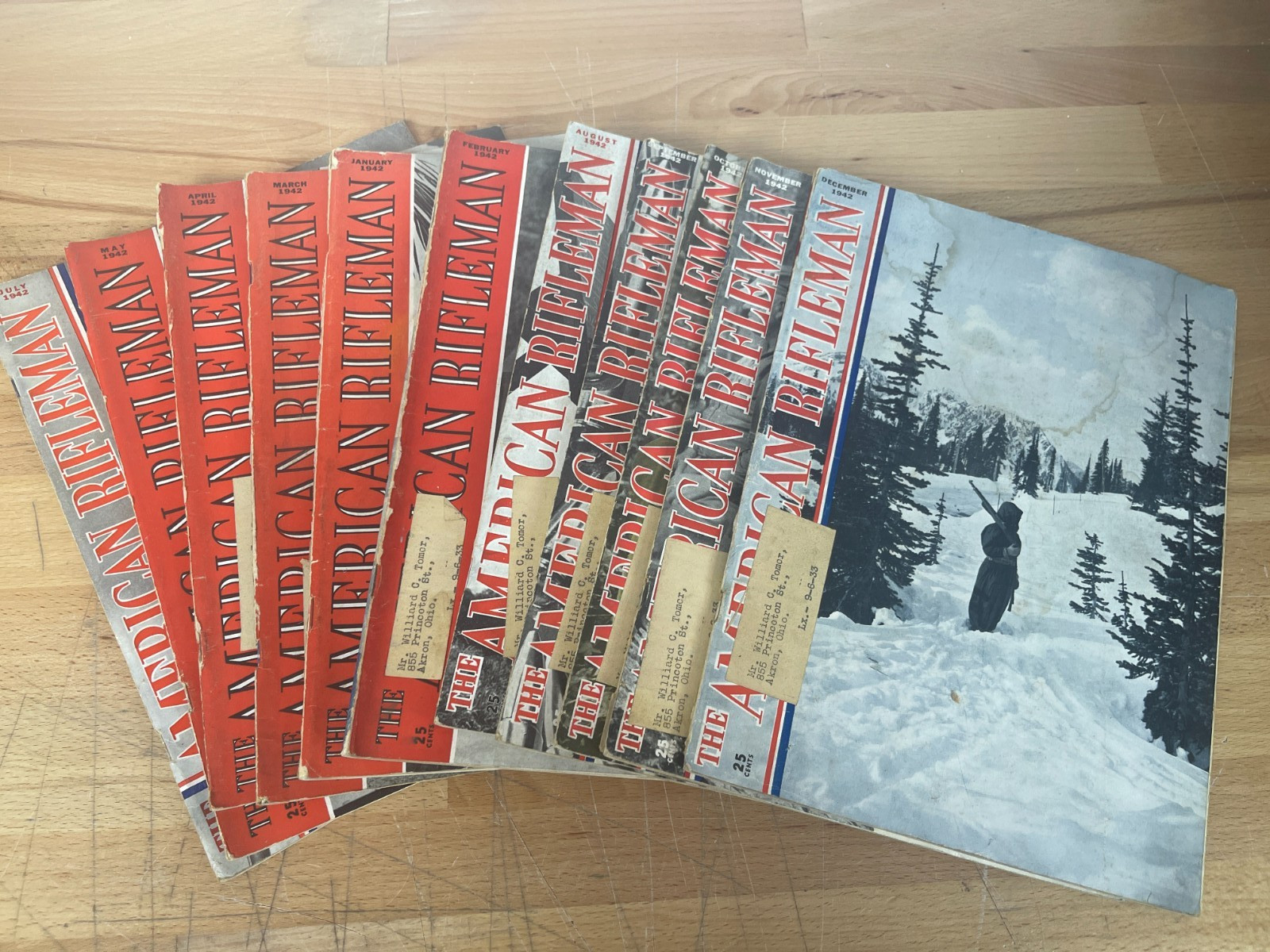 The American Rifleman Magazine Lot 1942 (11 Issues, Missing June) WWII Era