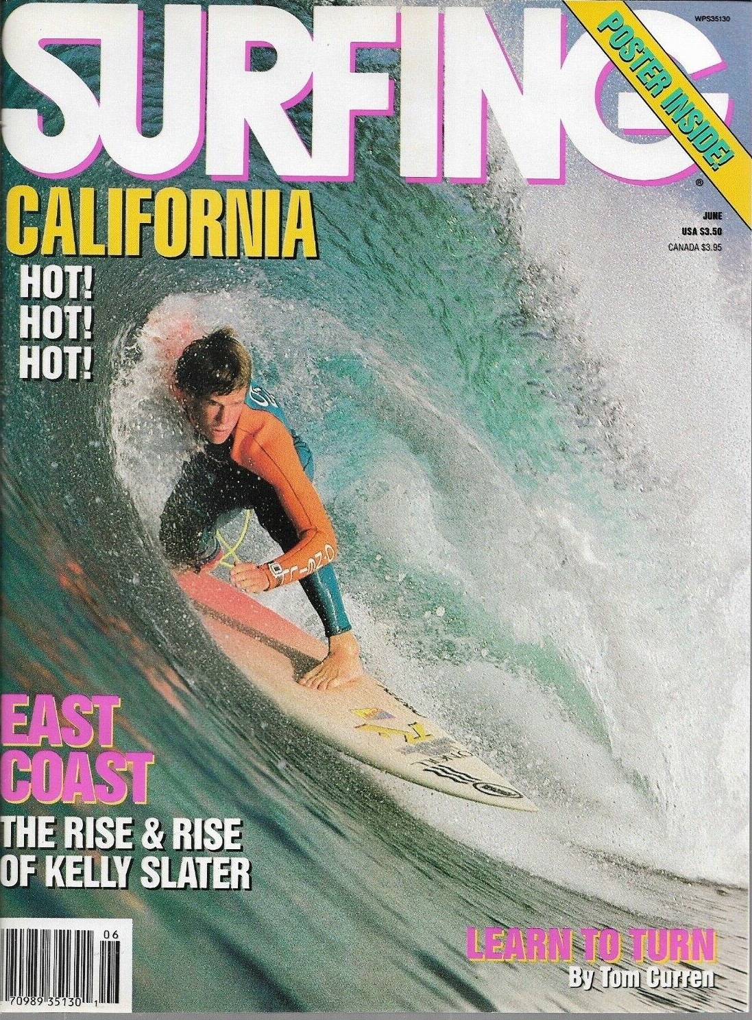 SURFING Magazine June 1988 – No Label – KELLY SLATER – Poster Intact – BRAND NEW