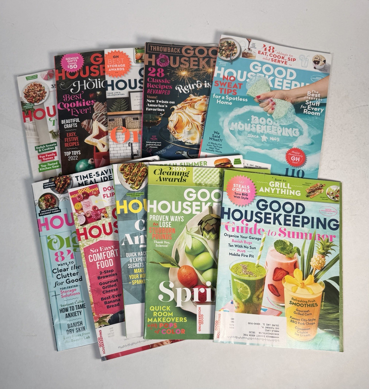Good Housekeeping Magazine Lot of 10 Mixed Issues Home Recipes Cleaning Decor