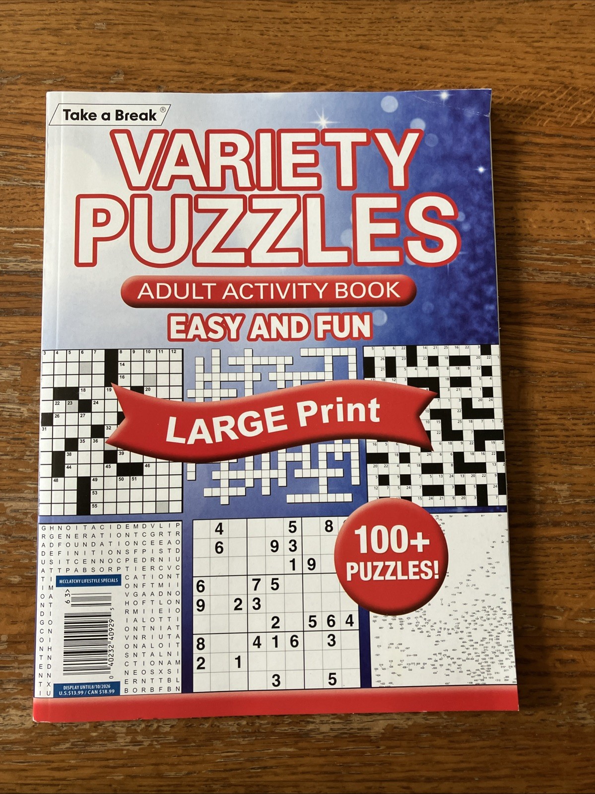 Take a Break «Variety Puzzles LARGE PRINT» Adult Activity Book Over 100 Puzzles