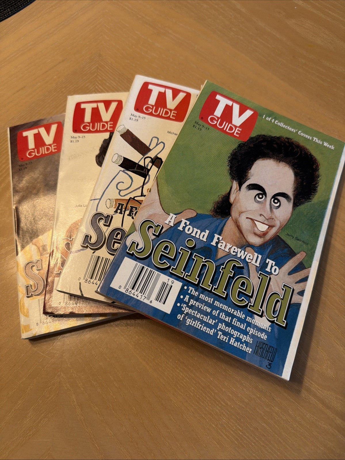 TV Guide A Fond Farewell to SEINFELD, Al Hirschfeld covers SET OF 4 1998