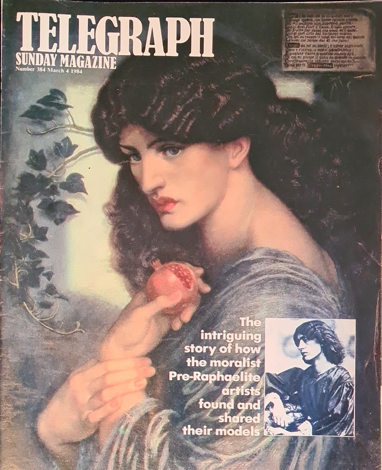 Vintage TELEGRAPH Sunday Magazine March 4th 1984 Number 384 – Pre Raphaelite Art