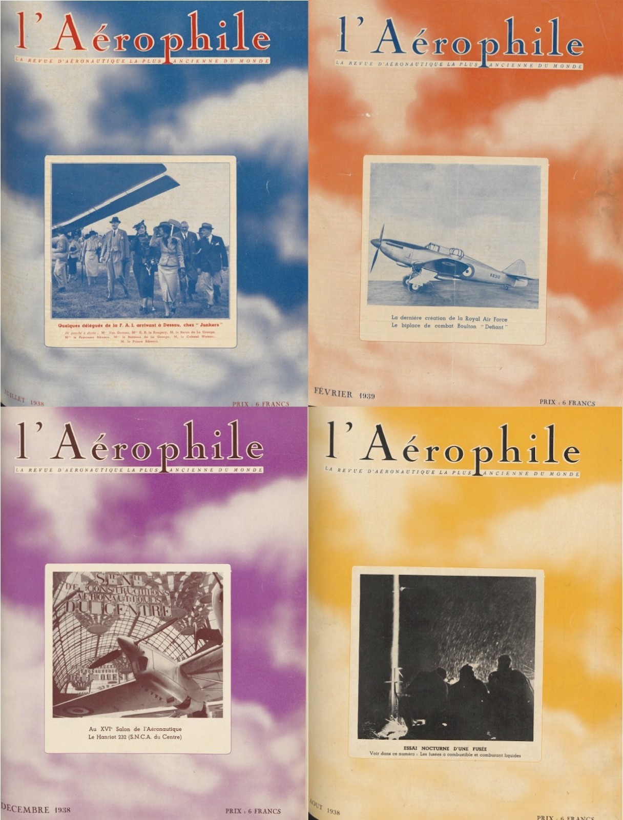 121 Old Issues of L’Aérophile Magazine – Early Aviation (1930-1939) on USB