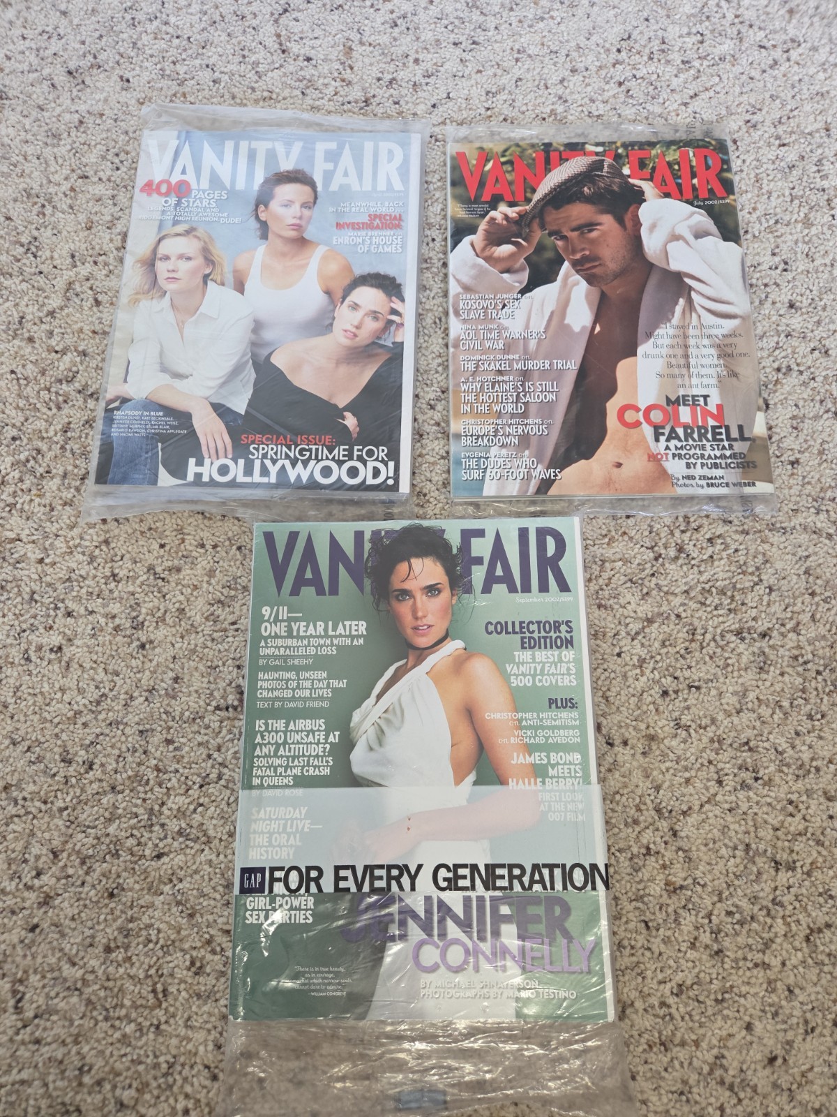 Vtg New Sealed Y2K Vanity Fair Magazine Lot 3 Issues From 2002 April, July, Sept
