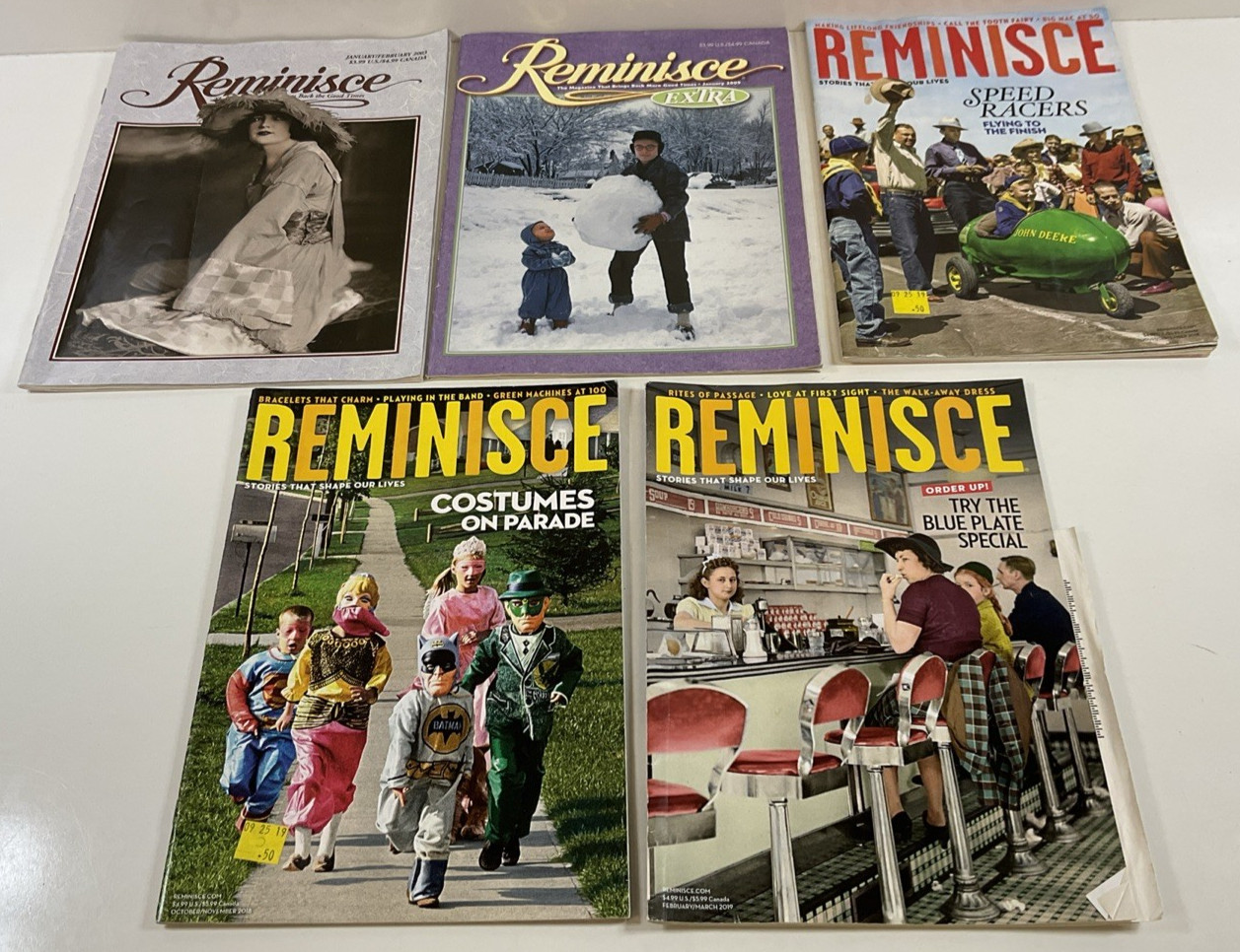 Reminisce Magazines Year Lot of 5/2003, 2009, 2018, 2018, & 2019