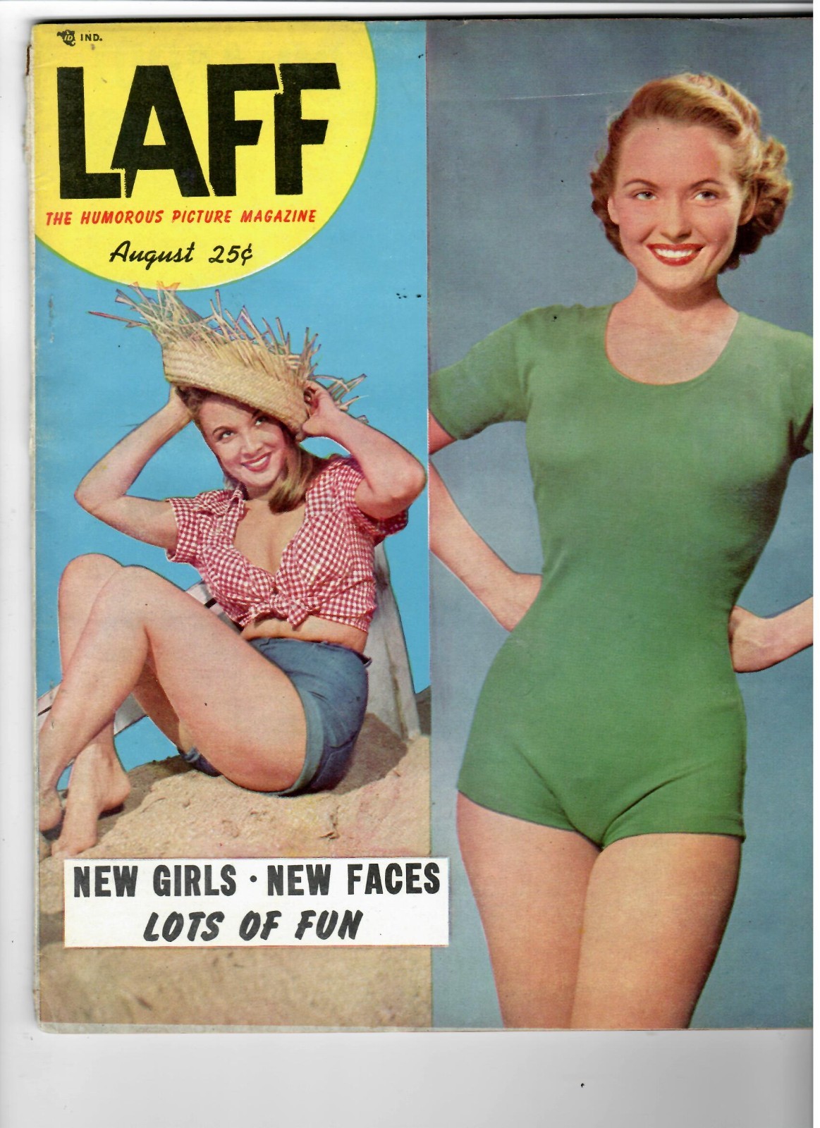LAFF Men’s Cheesecake Magazine Aug. 1952 Early Photo Greta Thyssen, Phil Silvers