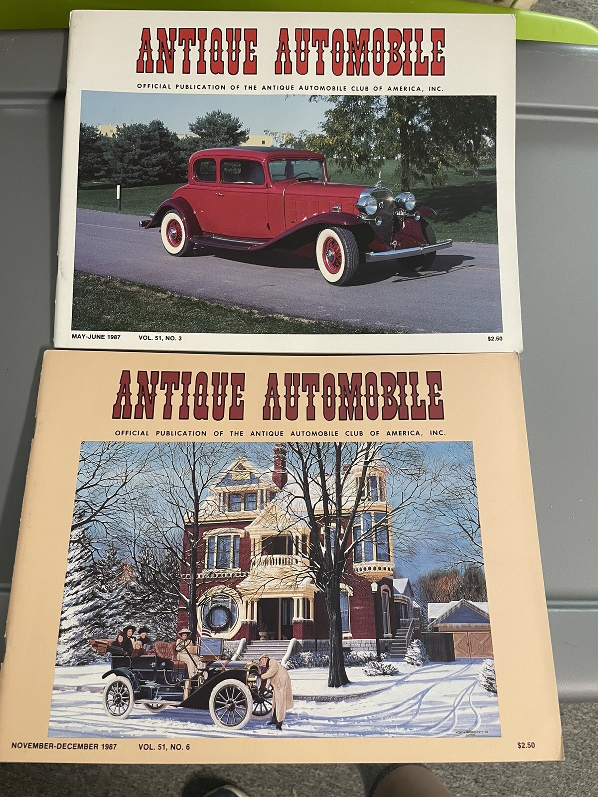 ANTIQUE AUTOMOBILE MAGAZINES 1987 Single Issues Set Of 2