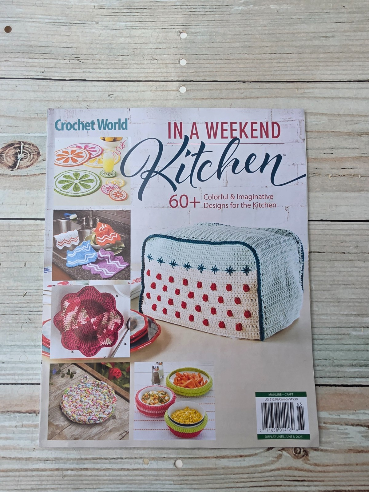 Crochet World June 2026 Magazine in a weekend kitchen colorful & imaginative