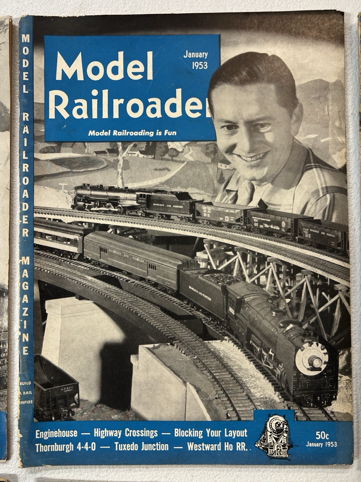 (8) Rare Vintage «The Model Railroader» Magazine’s – Various 1952 – 1953