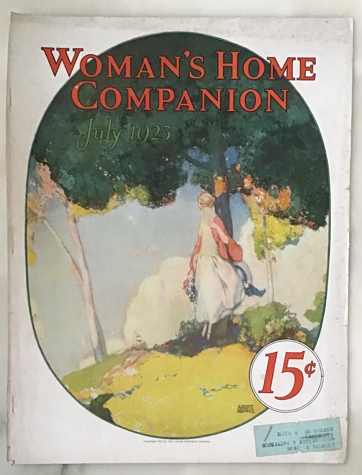 Woman’s Home Companion – Albert Hencke – cover only, July 1923, Summertime