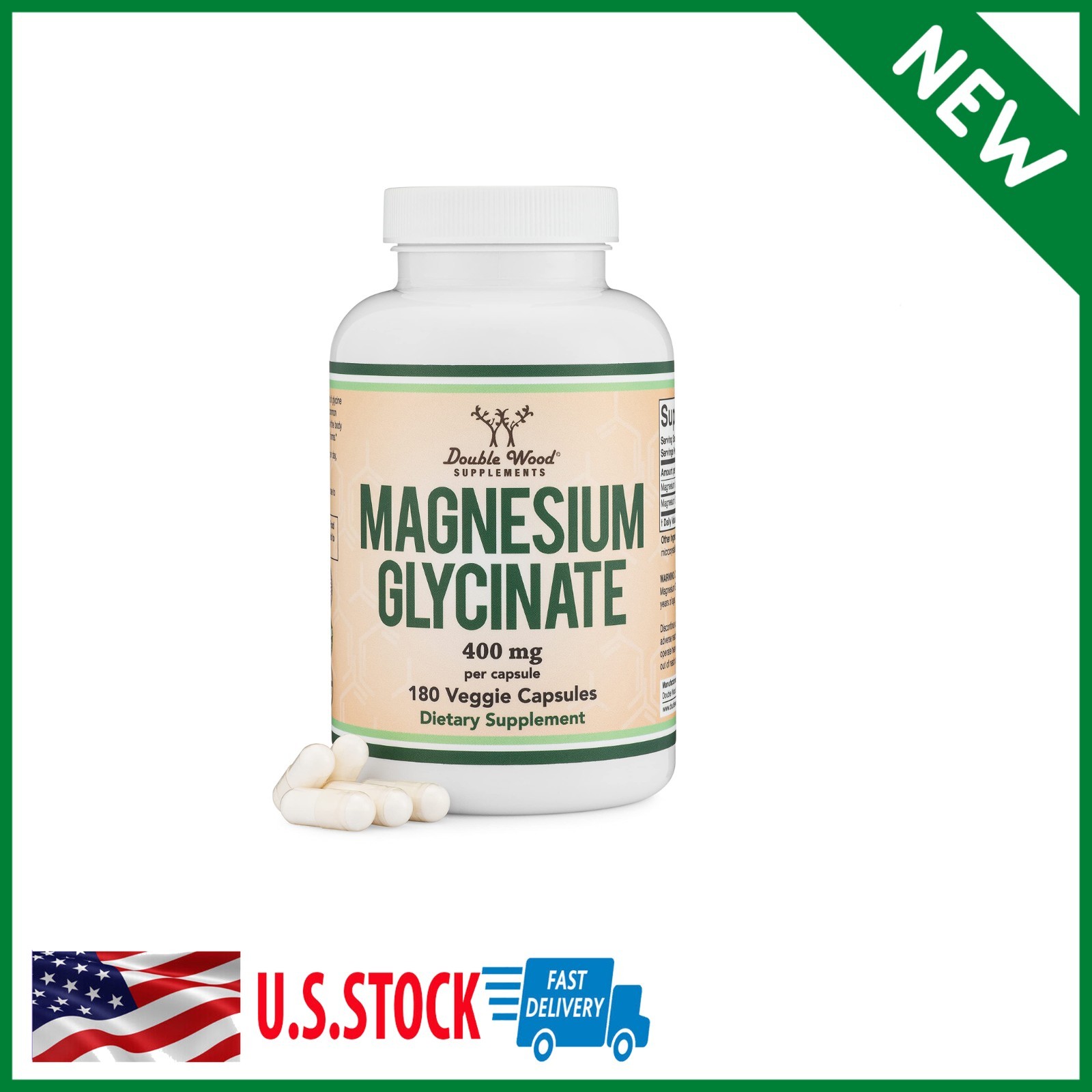 Magnesium Glycinate 400Mg, 180 Capsules (Vegan Safe, Manufactured and Third Part