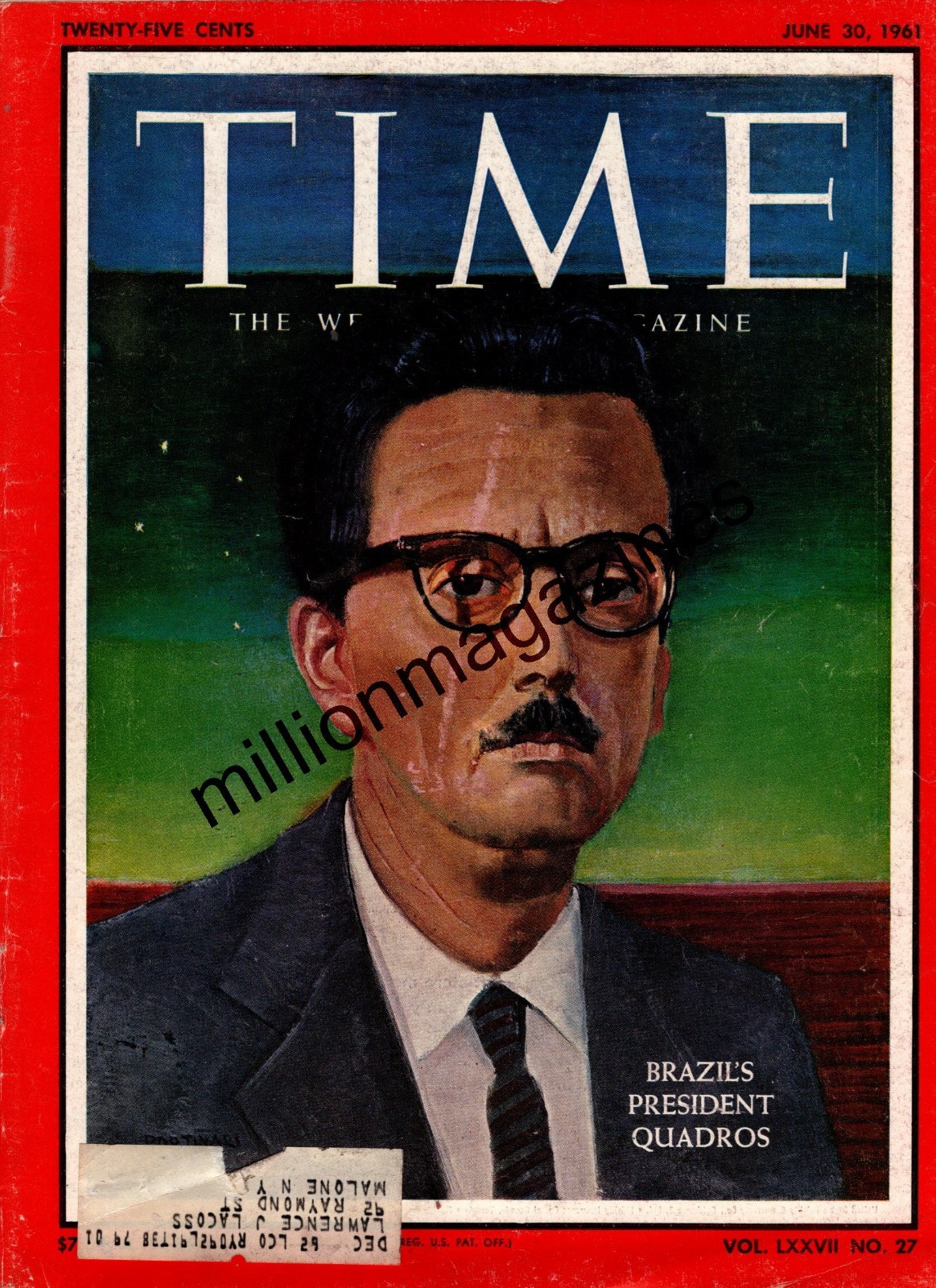 1961 Time June 30 – Quadros of Brazil; Baseball’s homeruns; Jehovah’s Witness