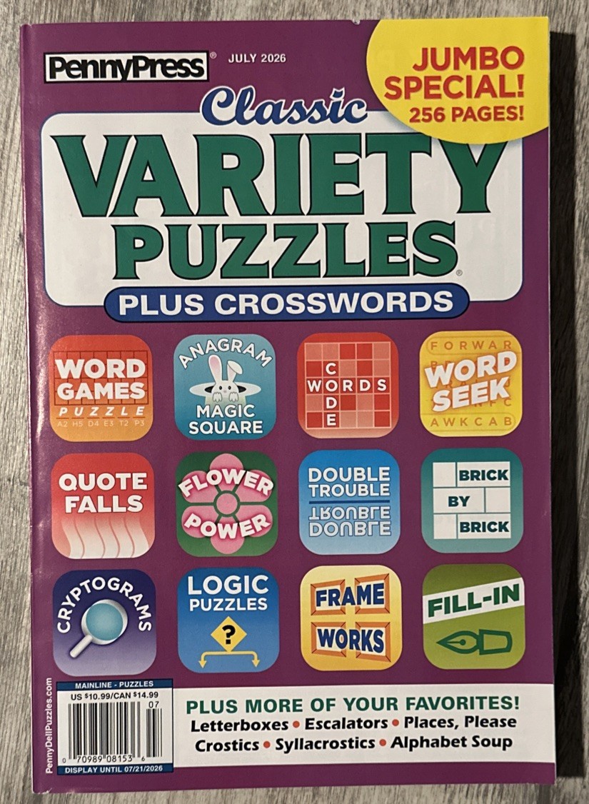 Penny Press Classic Variety Puzzles Plus Crosswords Magazine July 2026
