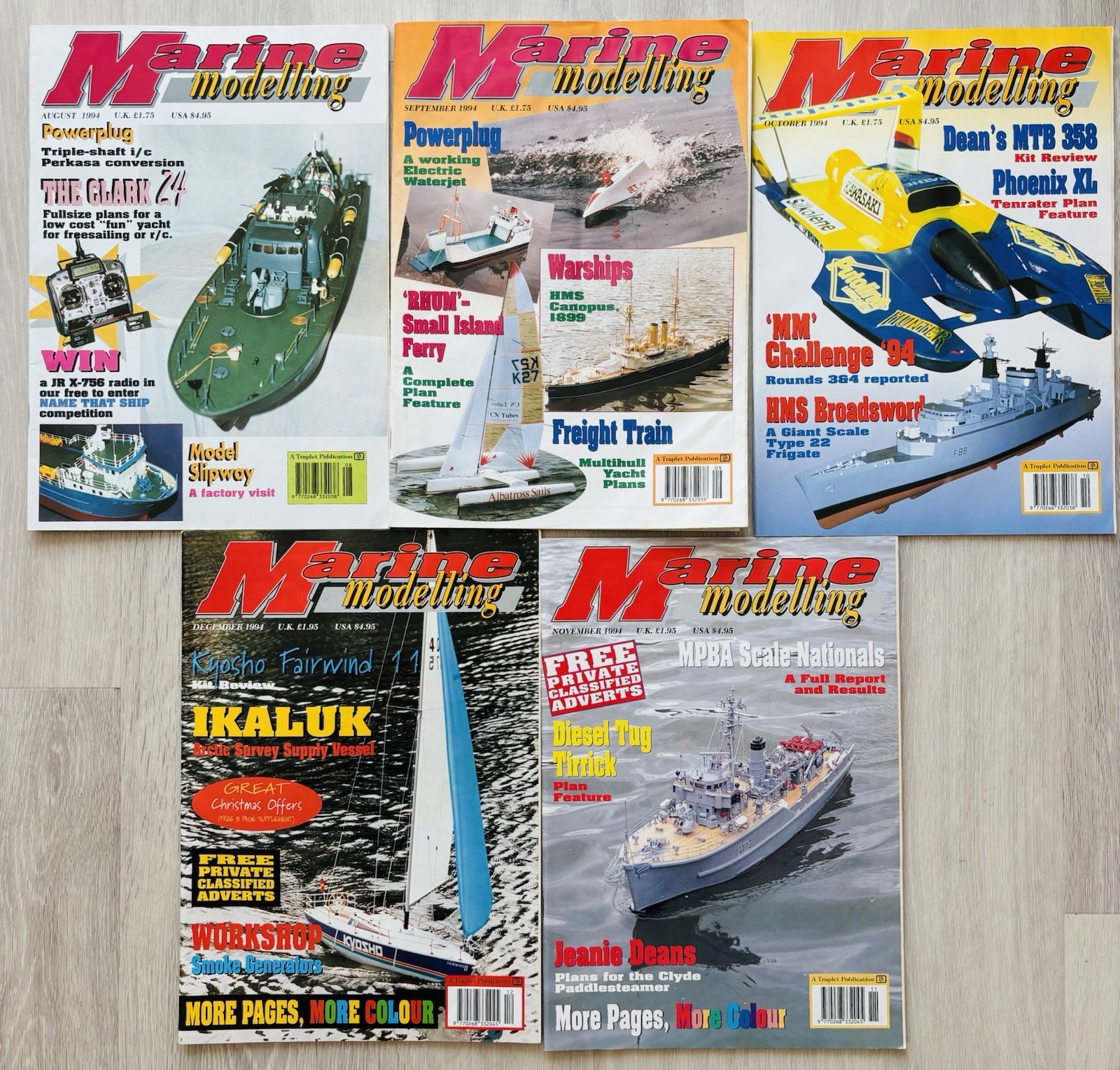 Marine Modelling August To December 1994 – 5 x Issues