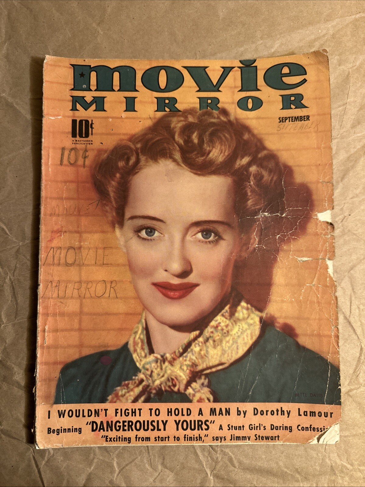 Movie Mirror Magazine September 1939 Bette Davis