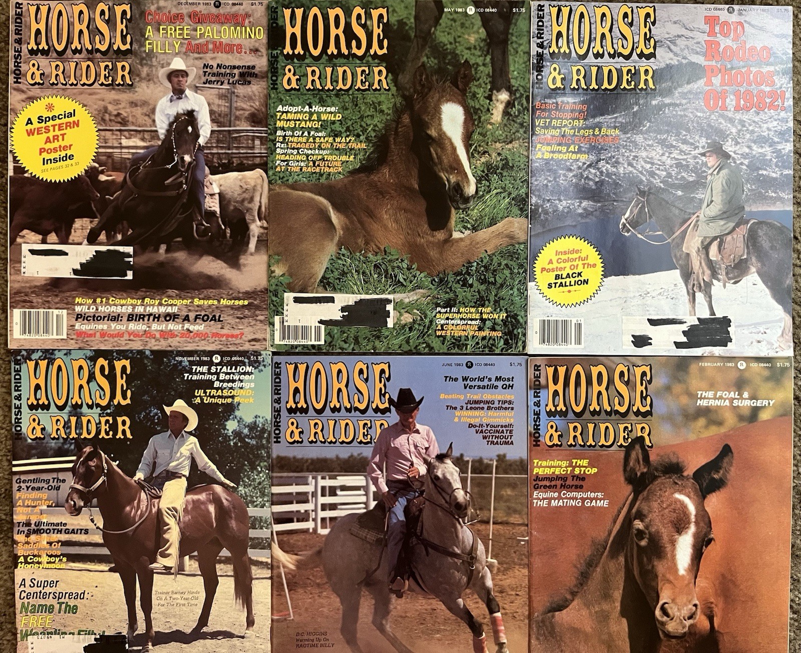 Vintage 1983 Horse & Rider 12 Magazines