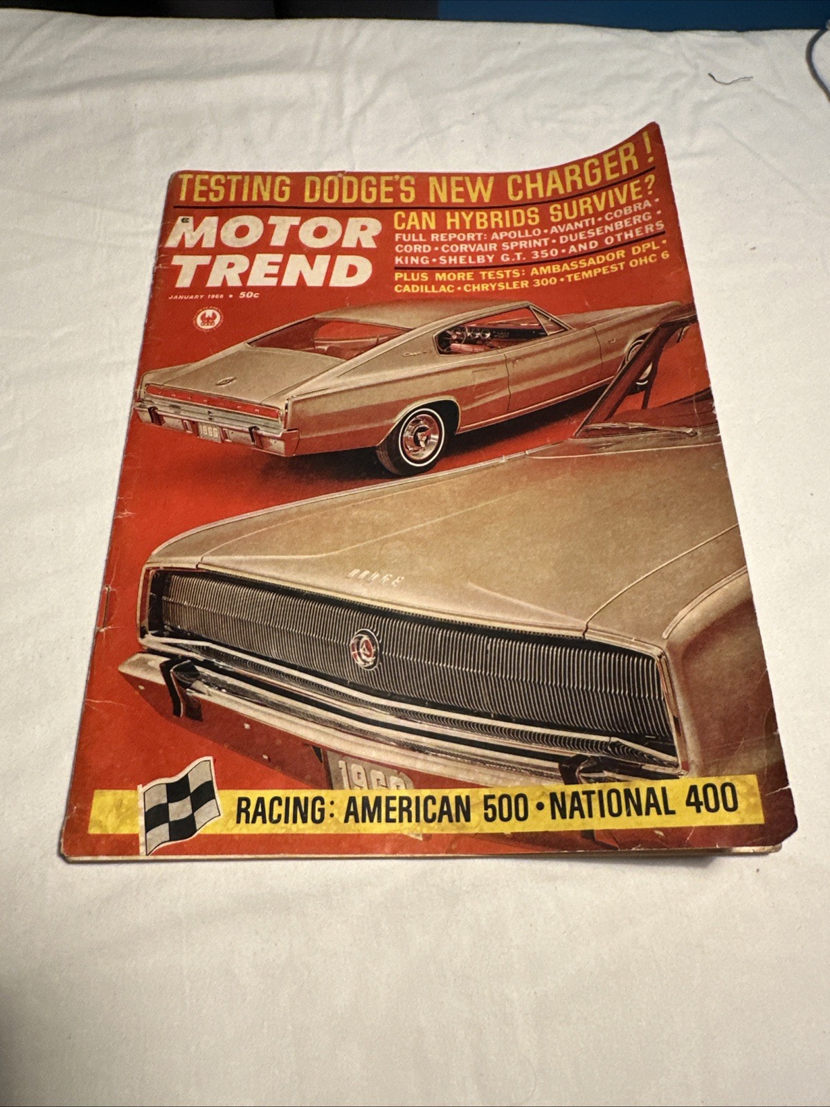 Motor Trend Magazine January 1966 Dodges New Charger Can Hybrids Survive