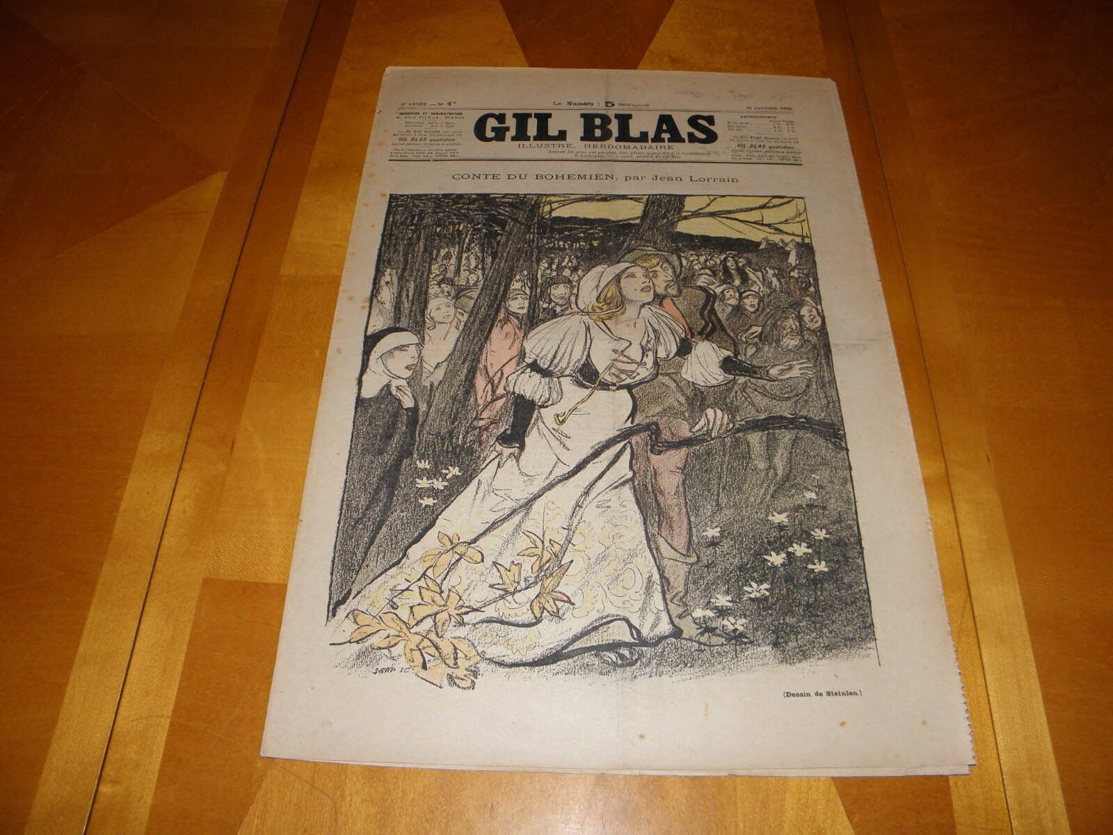 Journal Gil Blas V6 #4 1/26/1896 V5 #2 1/13/1895 v5 #3 1/20/1895 French Illus VG