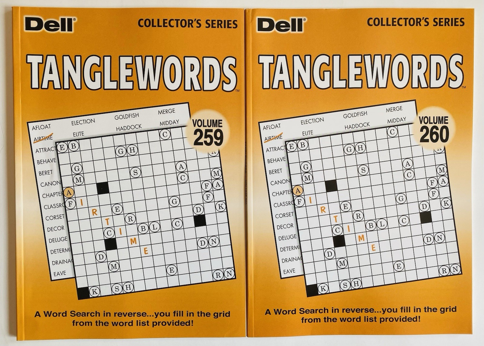 Lot of 2 TANGLEWORDS Penny Press Variety Puzzles Dell (Letterboxes) word search