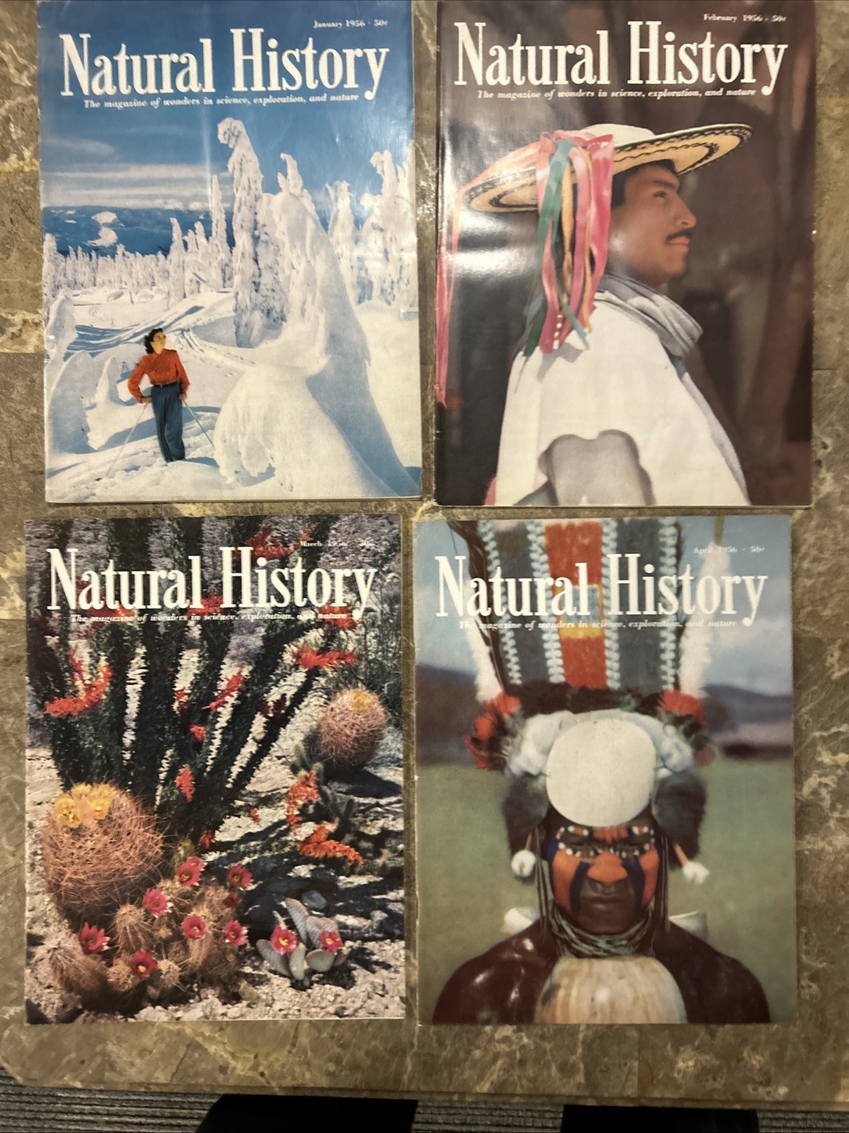 Lot Of 8 Natural History Magazines From 1956