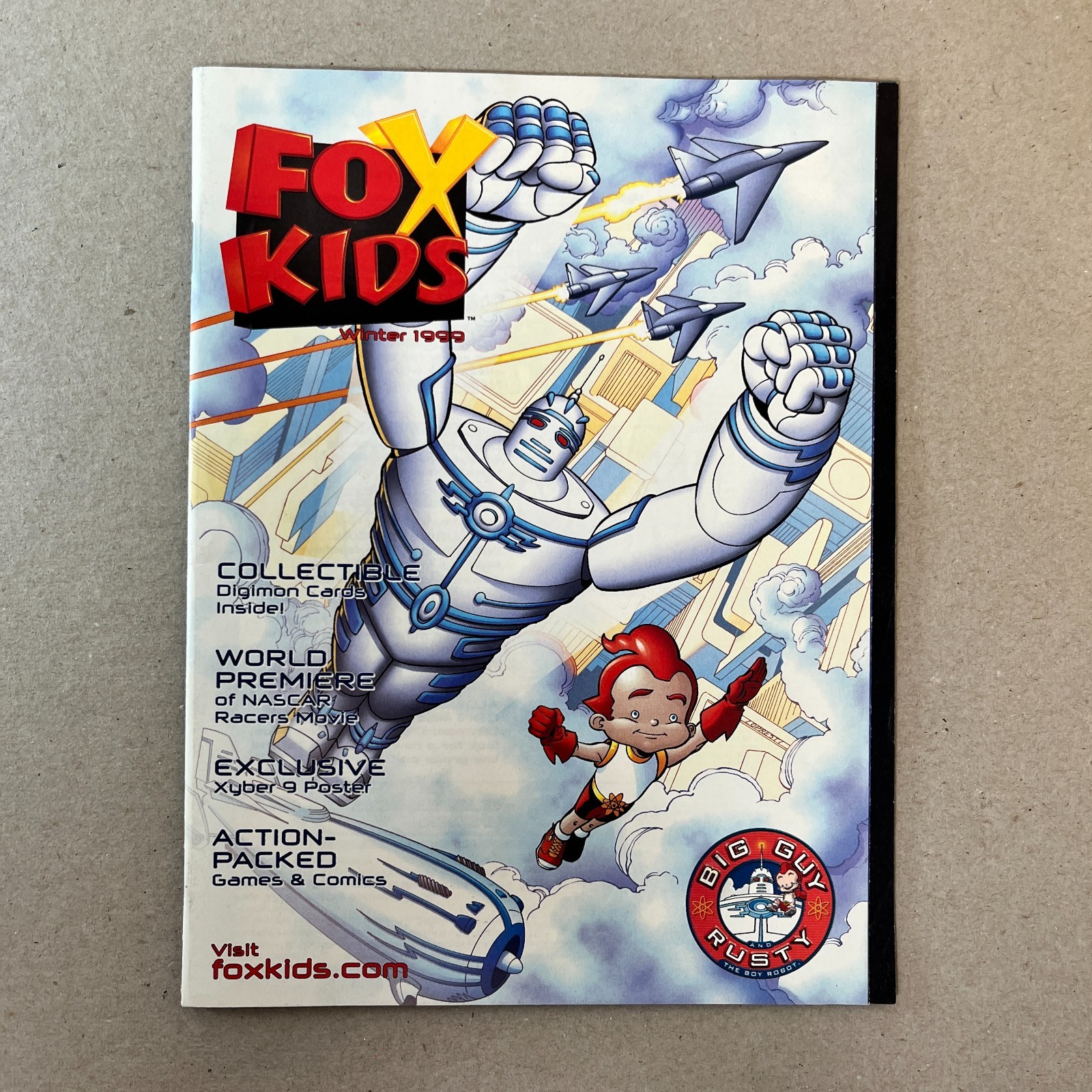 Fox Kids Magazine Winter 1999 Complete with Vintage Digimon Card Page, Bookmark