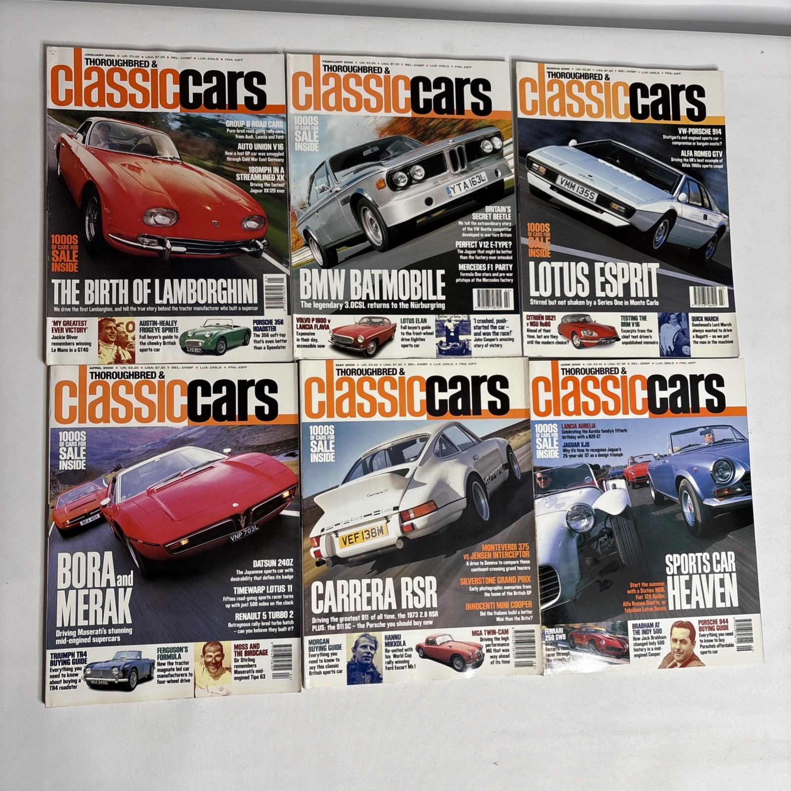 Thoroughbred Classic cars Magazines Bundle Jan – Jun 2000 X6 Car Magazine.