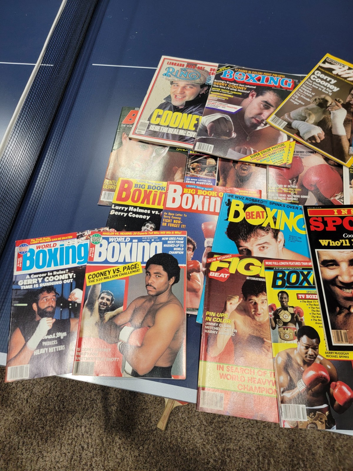 30 Boxing Magazines Featuring Cooney & Holmes Ring, SI, KO, Inside Boxing, etc