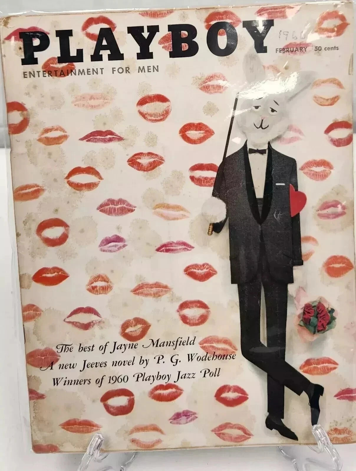 February 1960 Playboy Magazine w Centerfold. Jayne Mansfield Pictorial very good