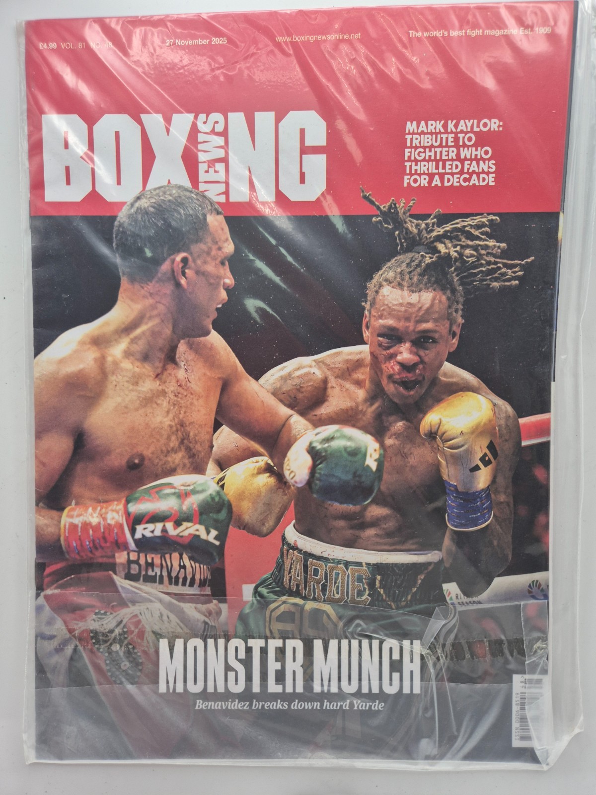 Boxing News magazine 27th Nov 2025 Mark Kaylor tribute, Benavidez & Yarde