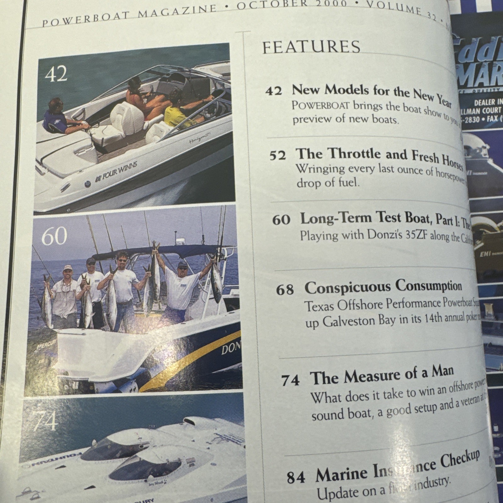Powerboat Magazine October 2000 Our 3rd Stop In Texas 2001 Sneak Preview