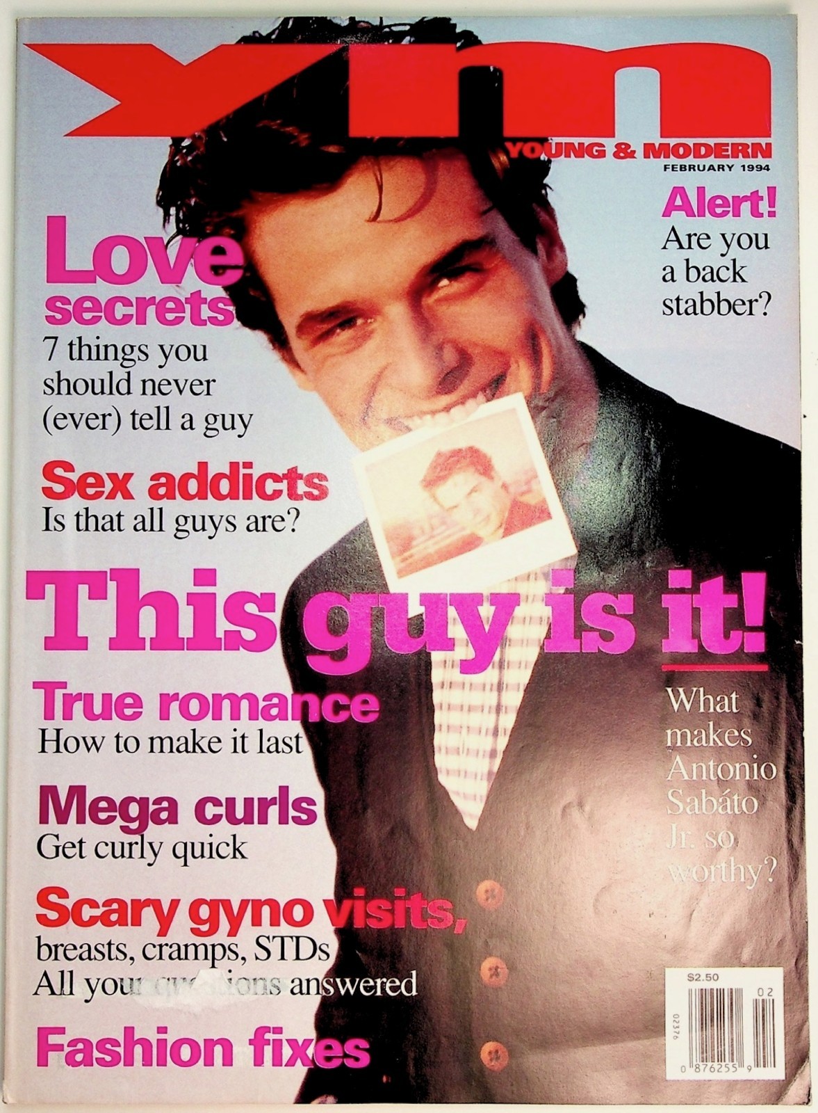 YM Magazine February 1994. Antonio Sabato Jr. VTG Teen Fashion Pop Culture