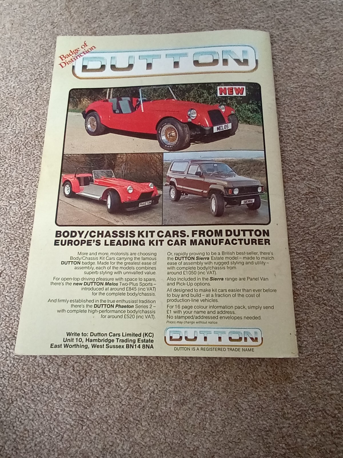 Kit Cars Magazines x 4 Job Lot. June,July & Sept 1982. Dec ’83. Dutton, Jago,