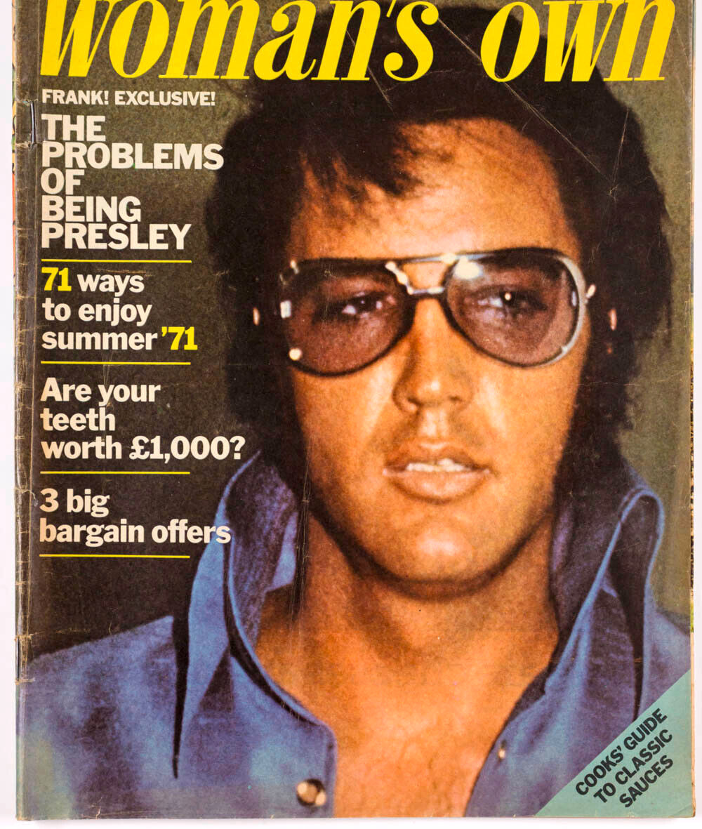 ELVIS PRESLEY Priscilla SUZANNE GREY Goya Aqua Manda WOMAN’S OWN magazine UK 70s