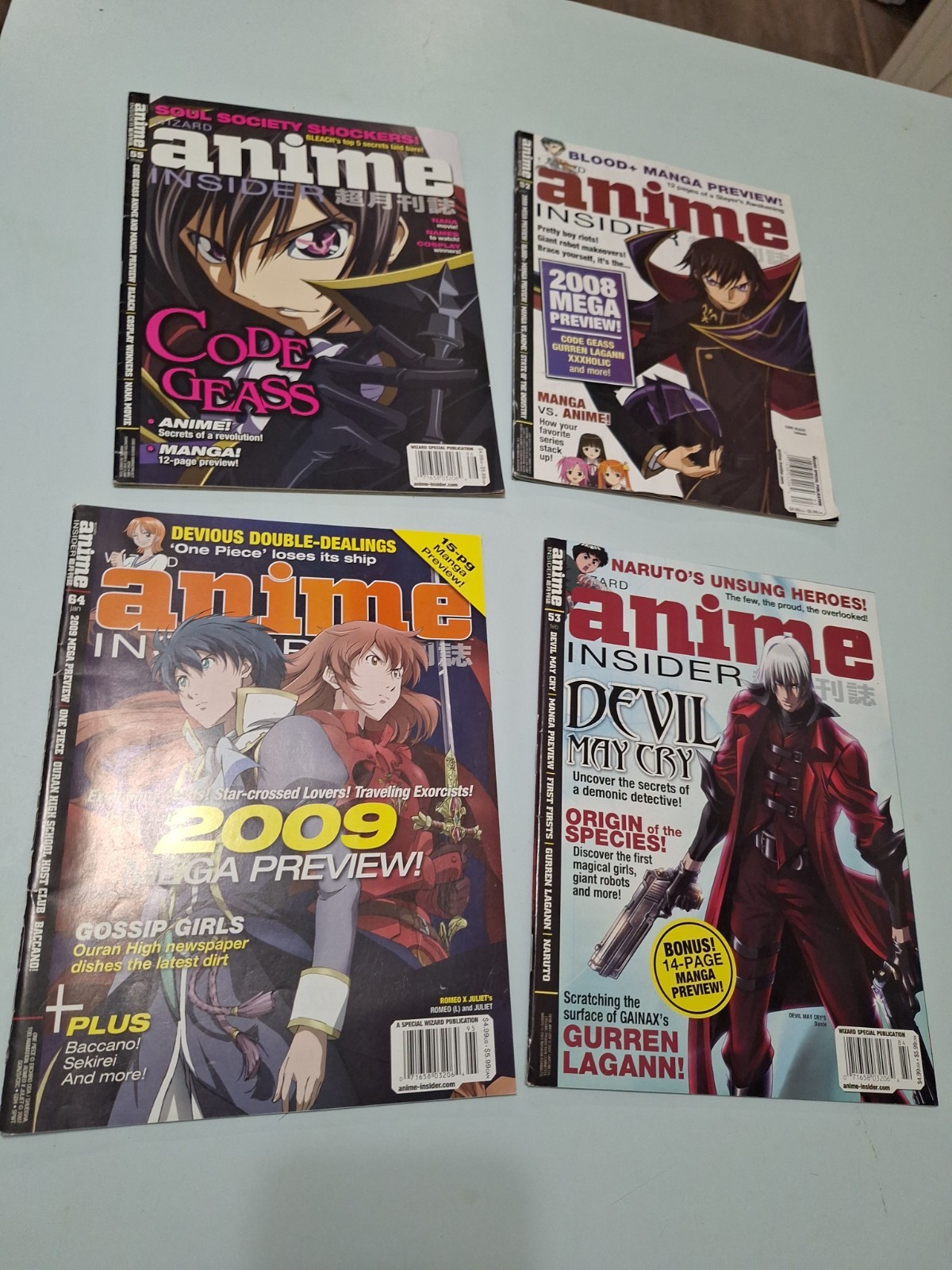 2006 2008 ANIME INSIDER MAGAZINE DEVIL MAY CRY Code Geass Lot Manga
