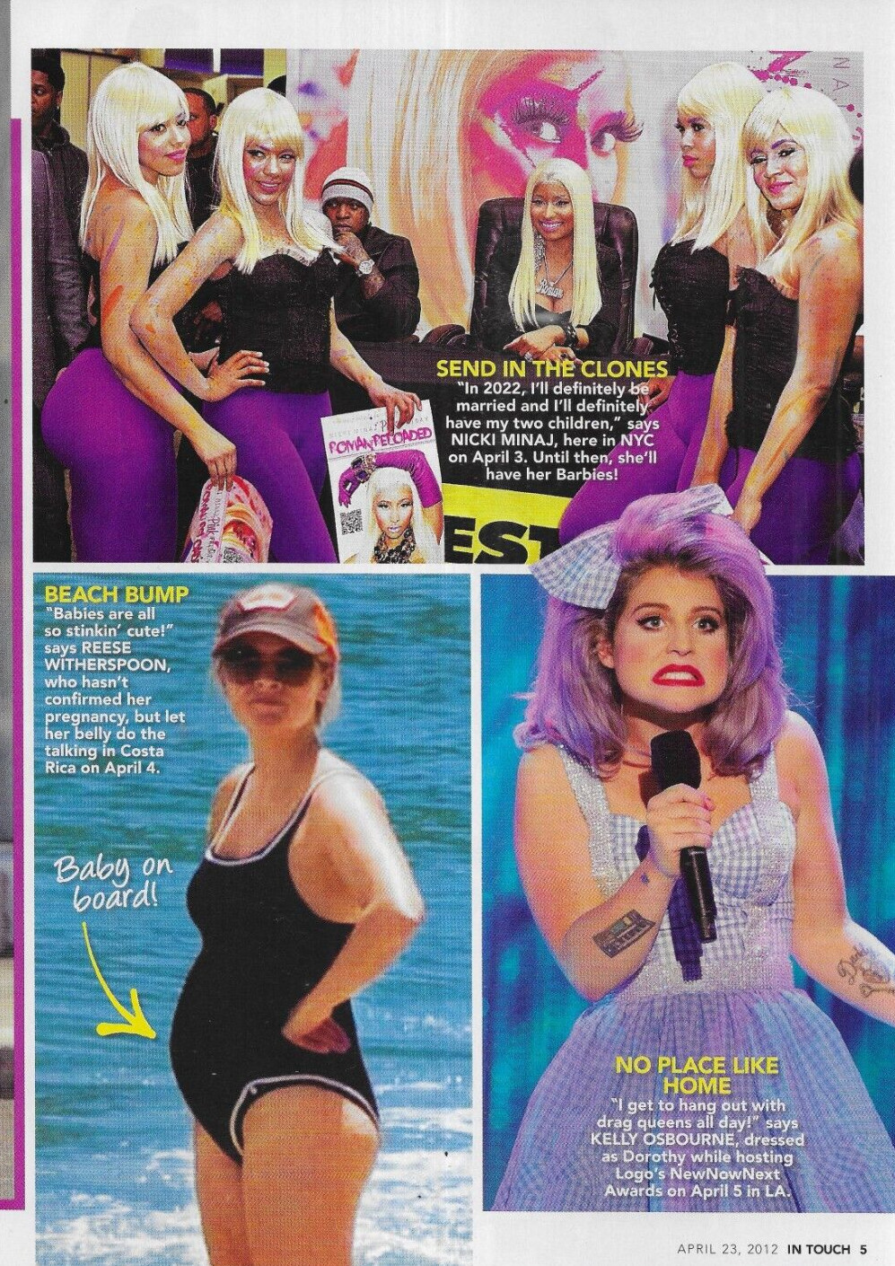 In Touch Weekly Magazine Khloe Kardashian Adele Angelina Jolie Brad Pitt 2012