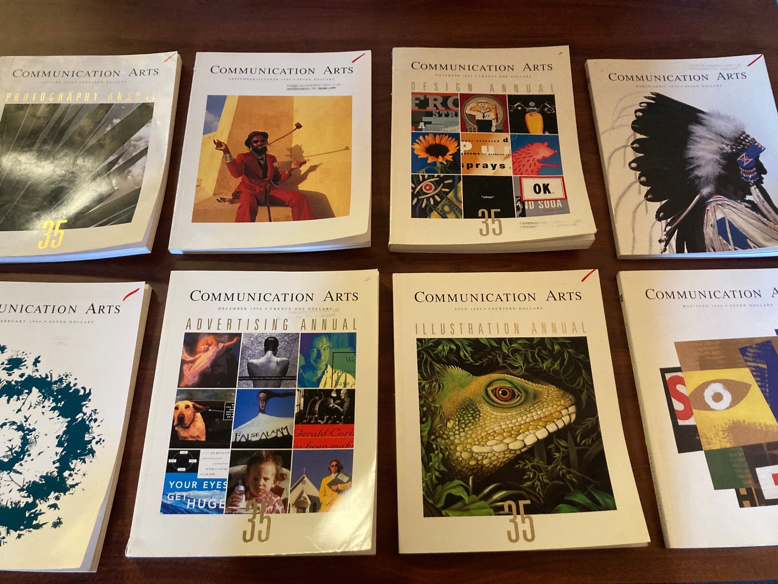 Communication Arts magazine Lot of 8 issues (1994) Full Year’s worth, Ex-Library